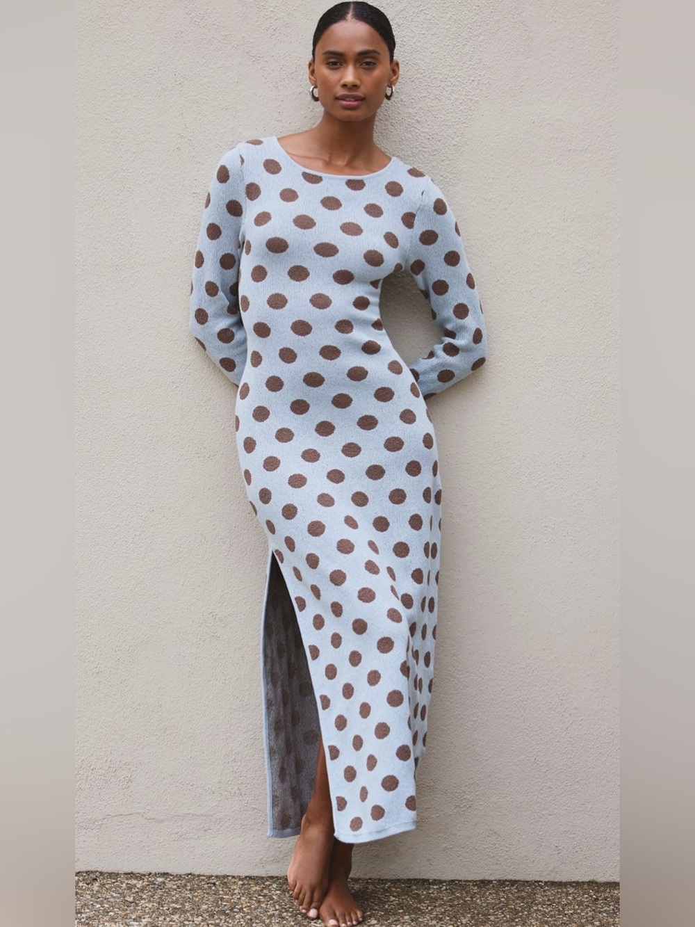 NWT Anthropologie Celandine Textured Knit Long-Sleeve Midi Dress size XS
